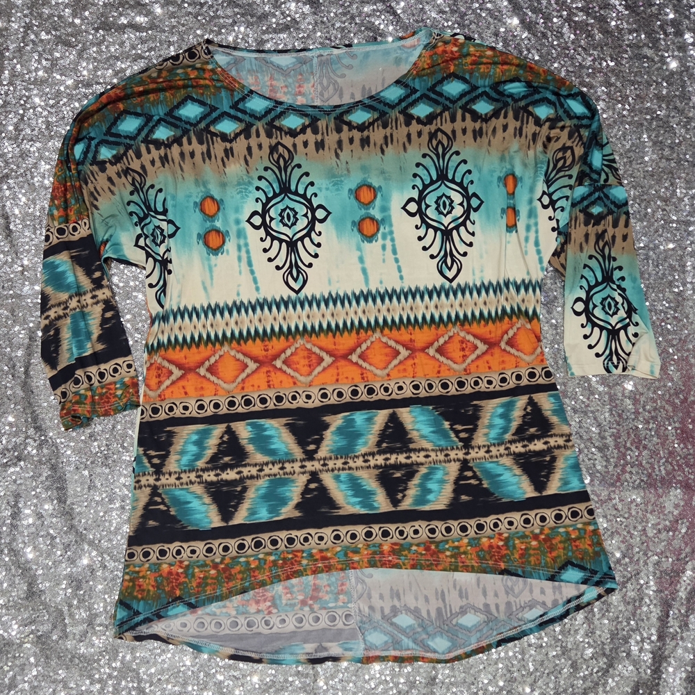 MOA USA Vibrant Patterned Women's Blouse